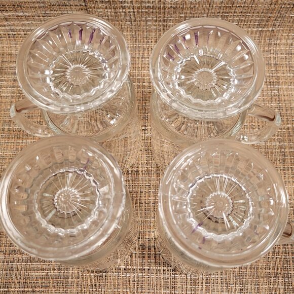 FOUR (4) Princess House Heritage Etched Crystal Footed Irish Coffee Mugs Cups - Picture 9 of 10